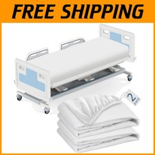 White Hospital Bed Sheets - 2 Pack, All Around Elastic