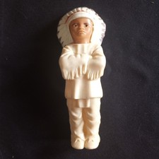 Vintage 1950s Native American Indian Chief Figurine Hard Plastic/Celluloid 5.5"