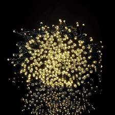 Solar LED String Lights – 100/200/500 LEDs, 8 Effects, Rainbow/Warm White Option