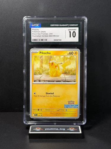 2025 Pokémon BSP Illustration Contest 2024 Winner Pikachu #214 CGC 10
