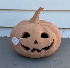 pottery barn medium terracotta jack o lantern pumpkin