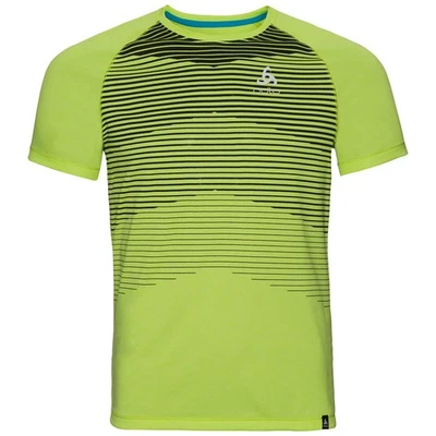 ODLO TOP AION Herren T-Shirt, Kurzarm-Shirt, Sportshirt acid lime melange