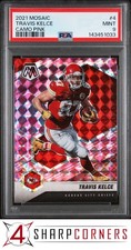 2021 PANINI MOSAIC CAMO PINK PRIZM #4 TRAVIS KELCE POP 6 PSA 9
