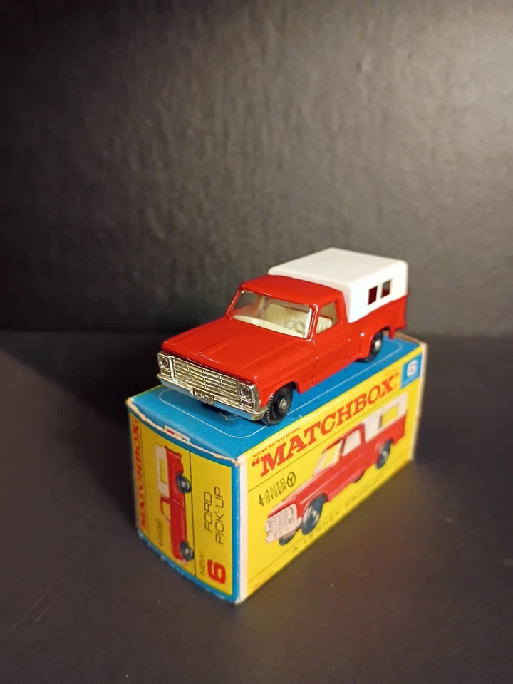 Matchbox #6D Ford Pickup Truck 1968 In Crisp Original F1 Script Box - Image 4 of 4