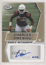 2019 Sage Hit Premier Draft Rookie Gold 51/100 Charles Omenihu #A18 Auto 6f8
