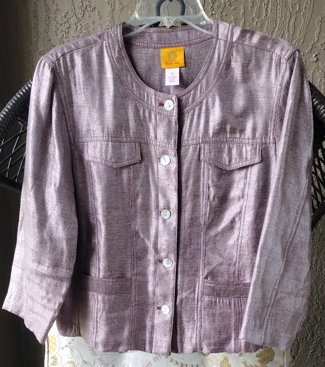 Ruby Road lightweight lavender jacket with front … - image 5