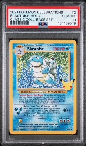 2021 POKEMON CELEBRATIONS CLASSIC COLL #2 BLASTOISE-HOLO PSA 10
