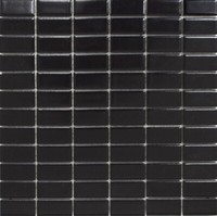 Keramikmosaik StäBchen Uni Schwarz Matt Fliesenspiegel 24B-0311 | 10Mosaikmatten