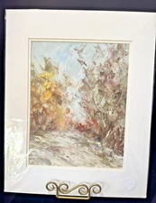 Original Oil Painting by Virginia Beville Abstract Landscape Matted Size 16 x 20