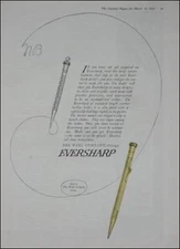 Original 1921 Ad Wahl EVERSHARP Mechanical Pencil Ladies Watch Chain Safety Clip