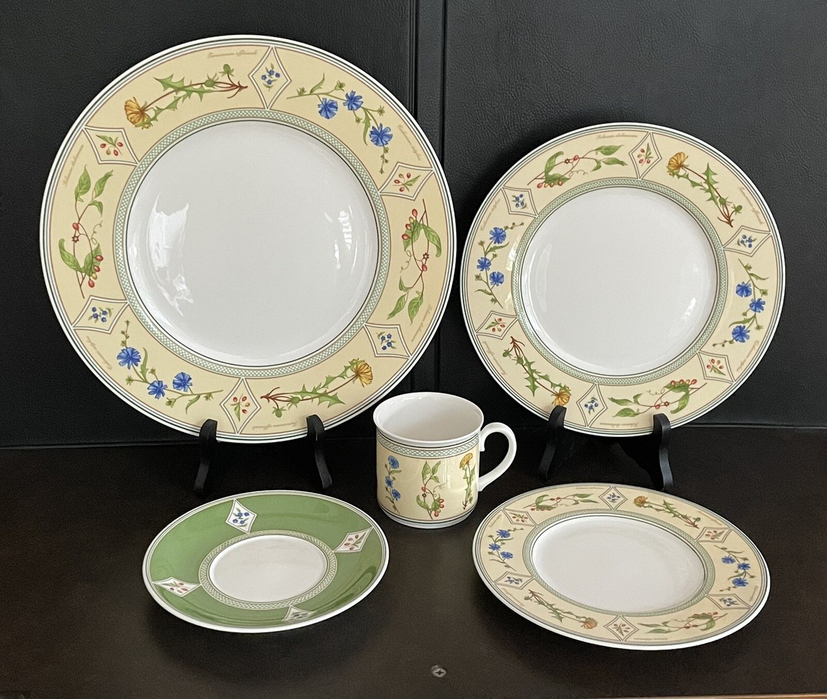 Villeroy & Boch Eden Garden Yellow Green 5-Pc Dinner Place Setting