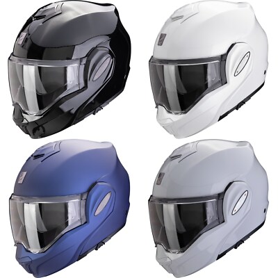Scorpion Motorrad Helm EXO-Tech EVO PRO Solid - Klapphelm mit Sonnenblende