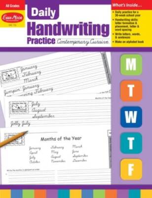 Daily Handwriting Practice, Contemporary Cursive - Paperback By Evan Moor - GOOD