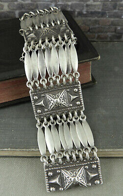 Vintage Signed Far Fan Mexico 925 Sterling Silver Panel Link Vintage Signed Far Fan Mexico 925 Sterling Silver Panel Link