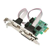 2 Port DB9 Serial and 1 Port DB25 Parallel PCI-e 1.0 x1 Card