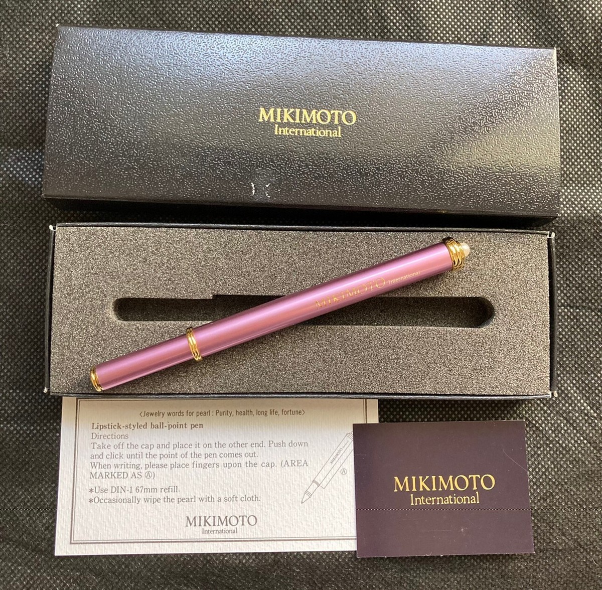 MIKIMOTO International Ballpoint pen Pink Gold with Pearl Unused