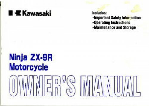 2001 Kawasaki ZX900-E2 Ninja ZX-9R Motorcycle Owners Manual