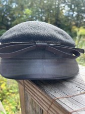 Vintage NEUMANN ENDLER INC. Black 100 Wool Hat W/ Union Made Tag Satin Trim