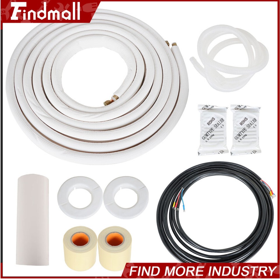 Kit Installazione Per Pompe Di Calore Mini Split, Tubo In Rame 16 Piedi, Diametri 1/4 E 3/8 Pollici, Nuovo E Completo