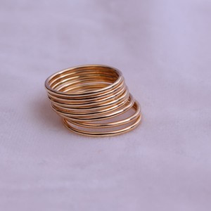 14k Gold Ring Stack Ring Round Thin Ring Stacking Ring Gold Unique Rings Ebay