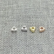 925 Sterling Silver Bulk Tiny Triangle Spacer Beads Rhodium Plated Gold Plated