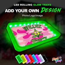 Customizable LED Rolling Tray Glow Tray (GREEN) - MOODTRAYS™ Mini Mood Tray
