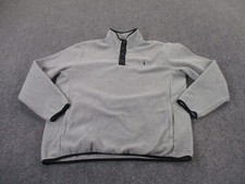 Polo Ralph Lauren Sweater Mens XL Gray Fleece Snap Pullover Jumper Pony Adult