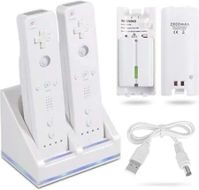 New Rechargeable Battery Packs with Charger for Wii & Wii U Remote Controller