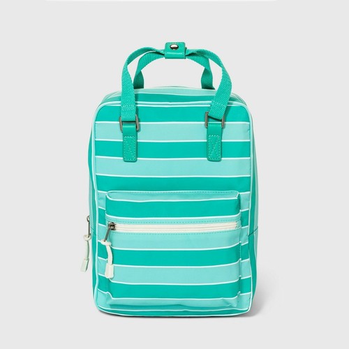 Green Striped Square Backpack Small 