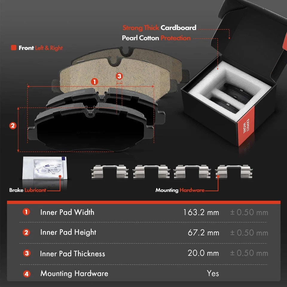 6Pcs Front Drilled Rotors & Ceramic Brake Pad for Dodge Sprinter 2500 2007-2009 - Image 3 of 4