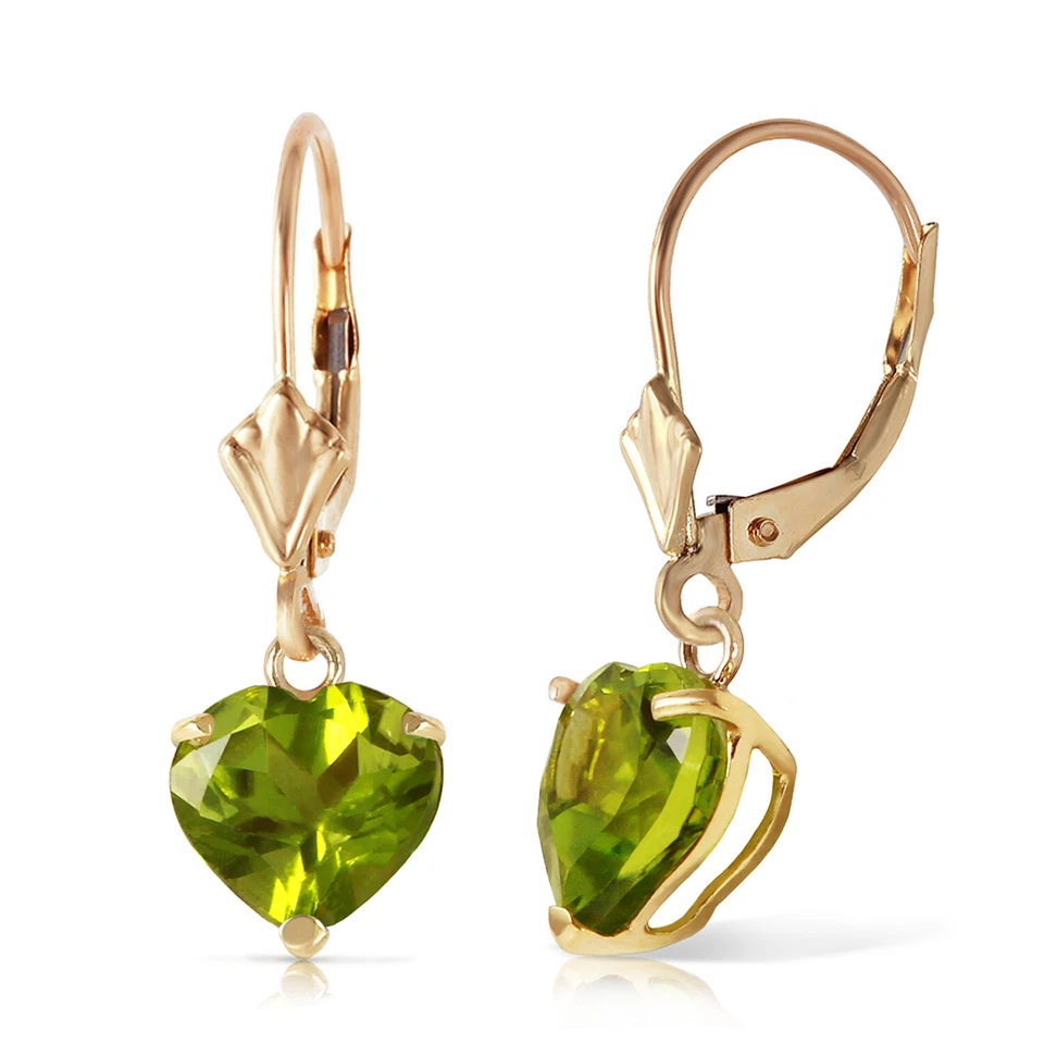 3.25 CTW 14K Solid Gold Leverback Earrings Natural Peridot - Image 2 of 4