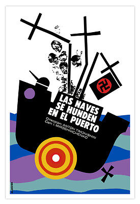Spanish Movie Poster/"SINKINg Boats/"Soviet film.Anti-Nazi.History Decoration.WW2