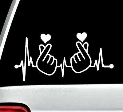 Finger Snap Heart Heartbeat Lifeline Decal Sticker for Car Window K-Pop KPOP