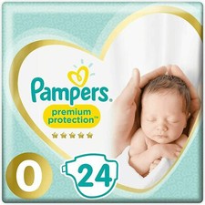 Pampers Premium Protect Micro Size 0 Newborn Nappies 24 Size Pack