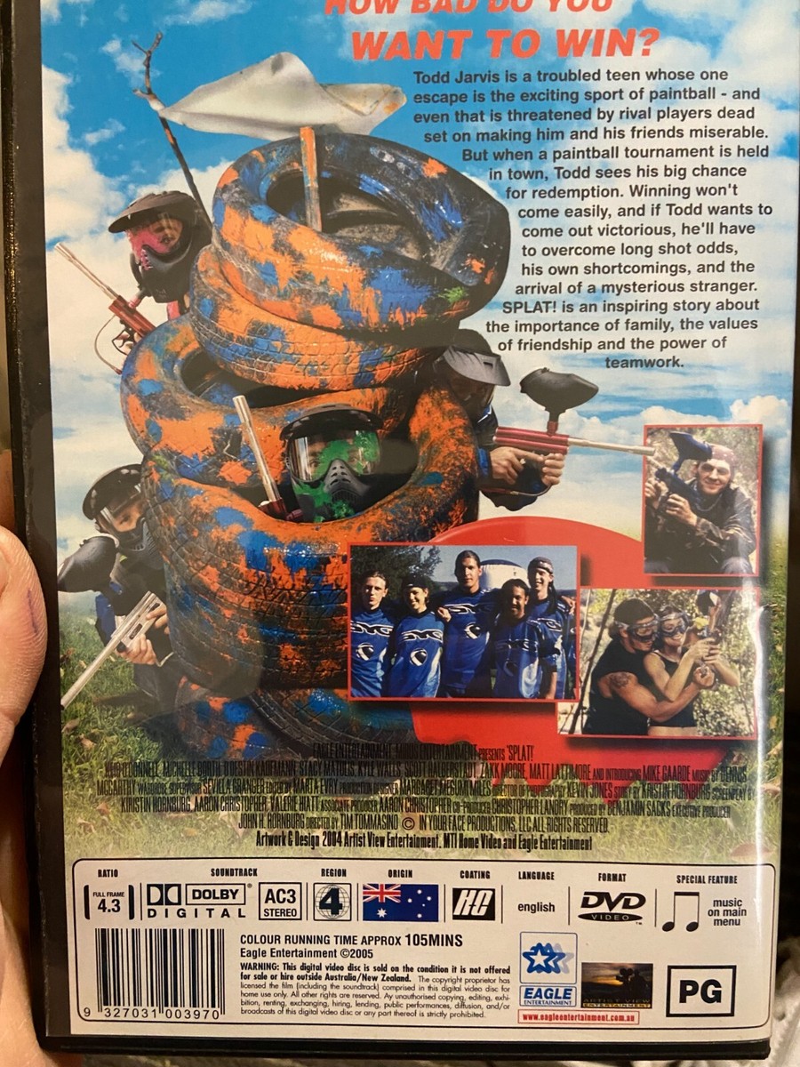 Splat - In Your Face region 4 DVD (2002 family paintball adventure
