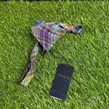 Cremieux Plaid Bow Tie Silk Self Tie Multicolor Classic Elegant Mens NWT