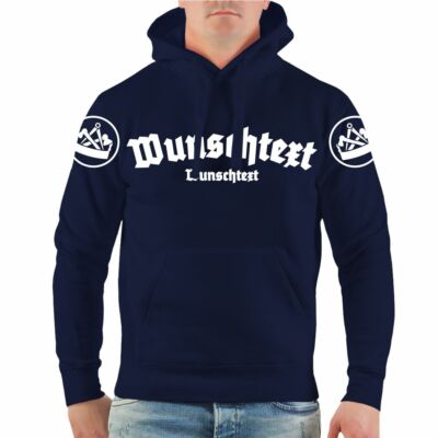 Kapuzenpullover WUNSCHTEXT Zimmermann altdeutsch mit Name Firma eigenen Text 
