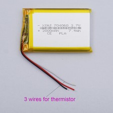 3.7v 2000mah 7.4Wh Batería Li-pol Recargable 704060 NTC Termistor de 3 Cables