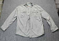 Magellan Outdoors fishing long sleeve shirt men size Medium relaxed fit grey