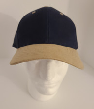Unique Headwear 100 cotton Two-Tone Adjustable Baseball Cap Navy Khaki rim NEW 