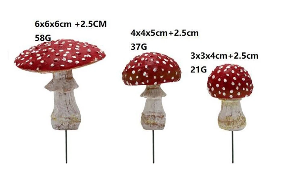 3PCS Mushroom Miniature Garden Ornaments Glow in The Dark for Fairy Landscape - Image 3 of 4