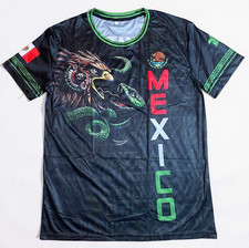 NWOT Mexico Eagle Black Men’s Shirt Medium Sublimation Playera flag soccer