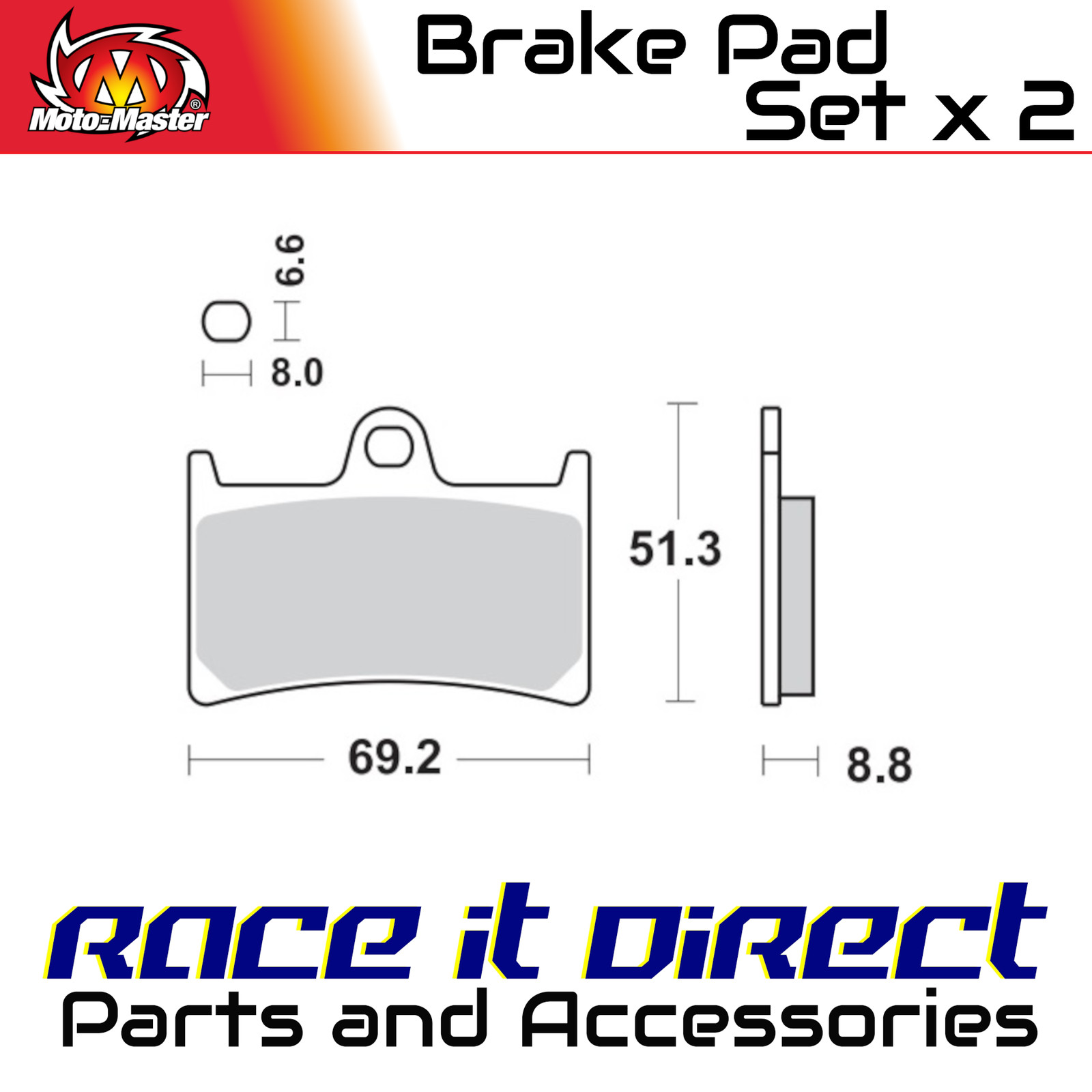 Brake Pads for YAMAHA XSR 700 SPORT Ed ABS 2018-2019 Front Organic MotoMaster