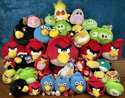 Angry Birds Lot 39 Plush: King Pig Christmas Santa Bomb Space Blue No Sound