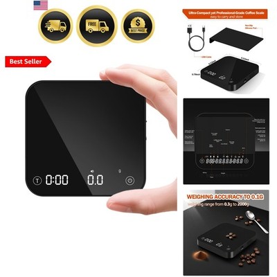 Mini Coffee Scale with Timer Automatic, 0.1g/2000g Rechargeable Precision Esp...