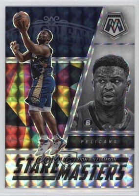 2022-23 Panini Mosaic Stare Masters White Prizm 5/25 Zion Williamson #1 0c6