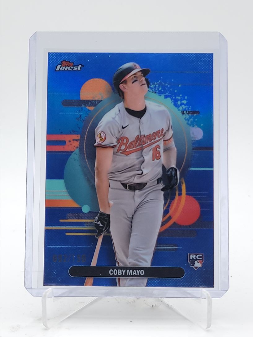 COBY MAYO 2025 TOPPS FINEST UNCOMMON ROOKIE BLUE REFRACTOR RC /150 Q4354