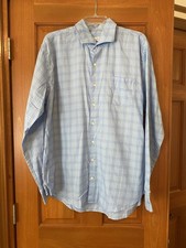 Peter Millar Classic Button Down Shirt Mens Blue Cotton Plaid Preppy Size XL