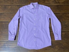 Eton Mens Purple Work Dress Shirt Slim Fit Button Up Collared Size 16 41