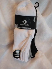 Converse Men's 6 Pairs Half Cushion Ultra Low Socks Black White Gray 6-12